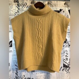 NWT!! THML // REVOLVE Cream Cable Knit Turtleneck Sweater Vest